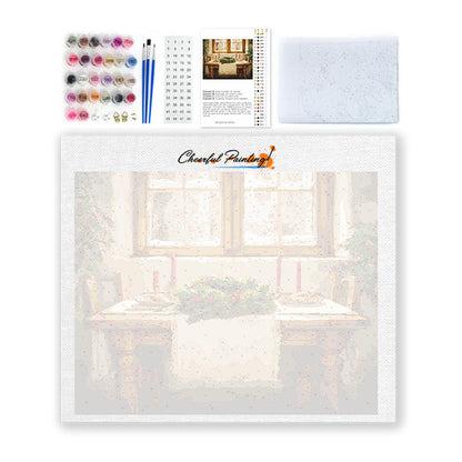 Weihnachtsessen-Setting - Malen nach Zahlen