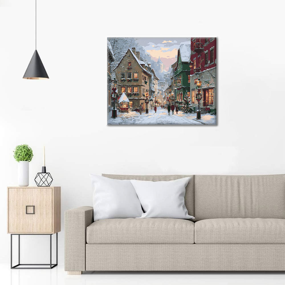 Weihnachtsstraßen - Malen nach Zahlen