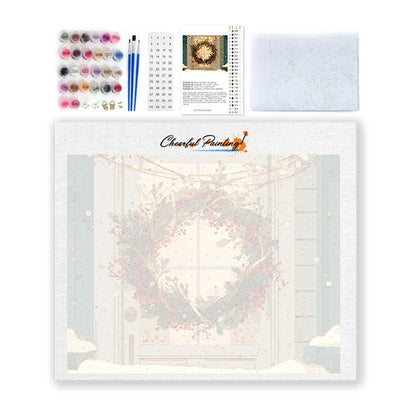 Weihnachtskranz - Malen nach Zahlen