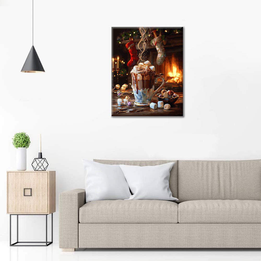 Gemütlicher Weihnachtskakao - Malen nach Zahlen