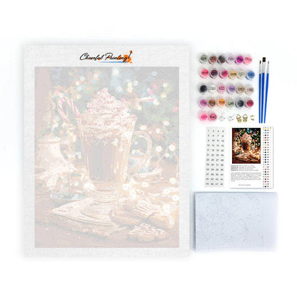 Heiße Schokolade im Winter - Malen nach Zahlen