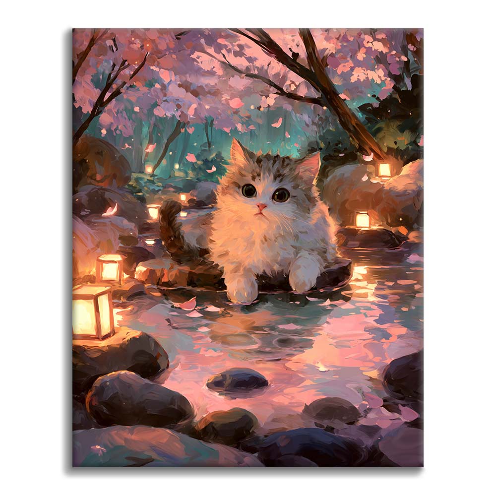Hot Spring Cat - Malen nach Zahlen