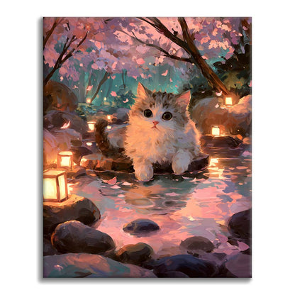 Hot Spring Cat - Malen nach Zahlen
