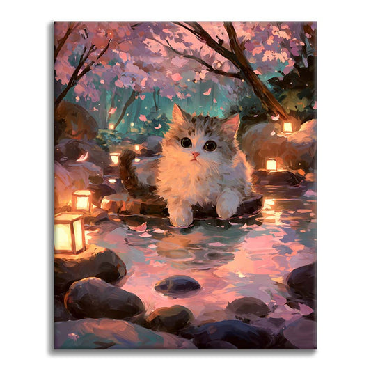 Hot Spring Cat - Malen nach Zahlen