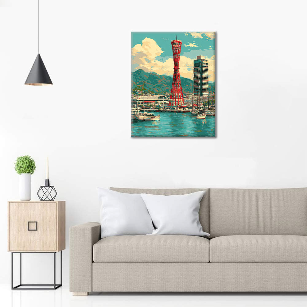 Kobe Port Tower - Malen nach Zahlen