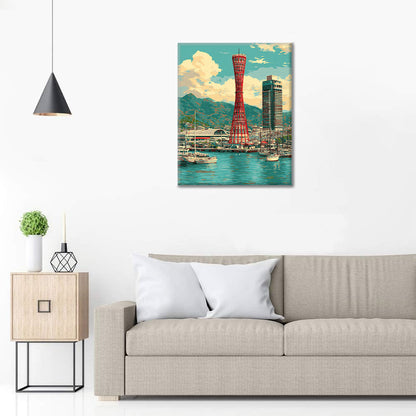 Kobe Port Tower - Malen nach Zahlen