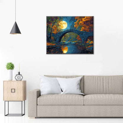 Mondbeschienene Brücke - Malen nach Zahlen