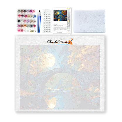 Mondbeschienene Brücke - Malen nach Zahlen