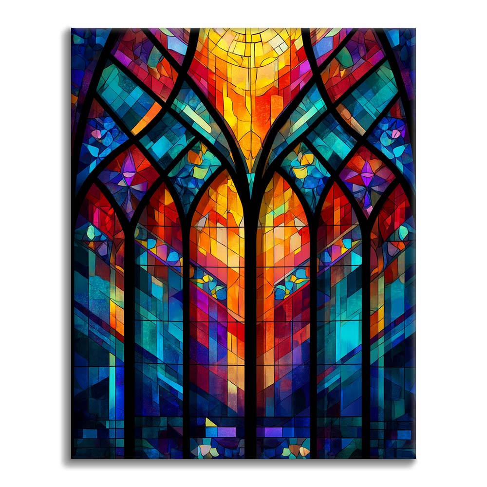 Mosaik-Fenstergitter - Malen nach Zahlen