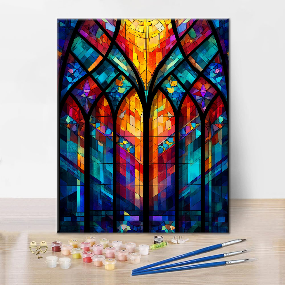 Mosaik-Fenstergitter - Malen nach Zahlen