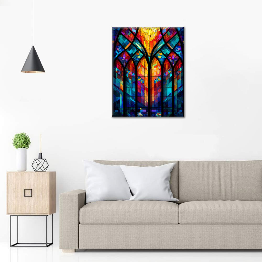 Mosaik-Fenstergitter - Malen nach Zahlen