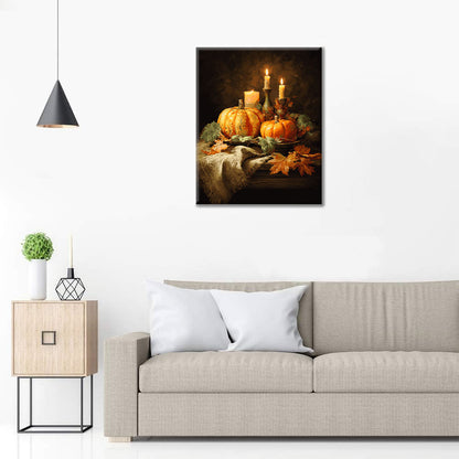 Kürbisessen - Malen nach Zahlen