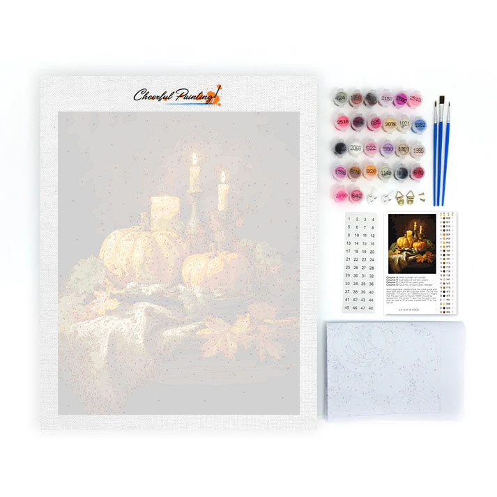 Kürbisessen - Malen nach Zahlen