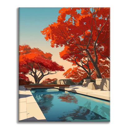 Heitere Herbstreflexionen - Malen nach Zahlen