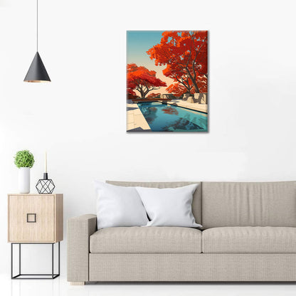 Heitere Herbstreflexionen - Malen nach Zahlen