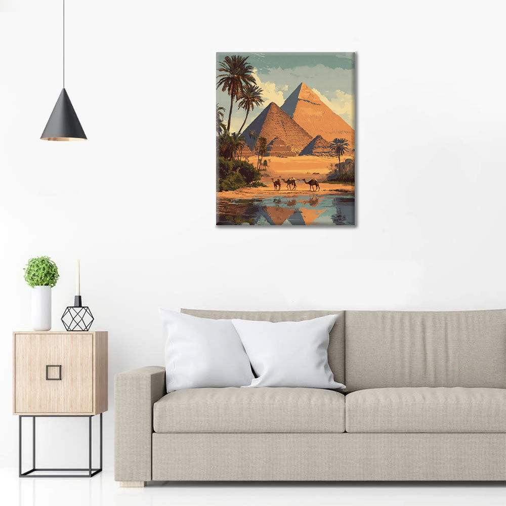 Die Pyramiden von Gizeh - Malen nach Zahlen