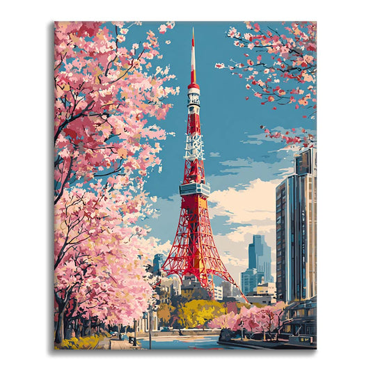 Tokyo Tower - Malen nach Zahlen