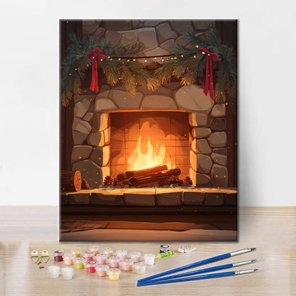 Warmer Kamin - Malen nach Zahlen