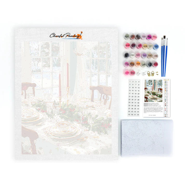 Winter Wonderland Tischdekoration - Malen nach Zahlen