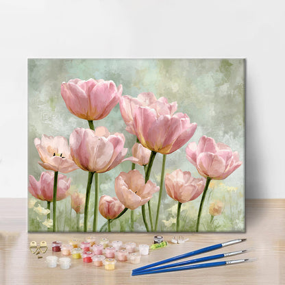 Eine Reihe Rosen – Malen nach Zahlen