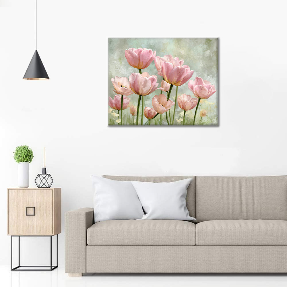 Eine Reihe Rosen – Malen nach Zahlen