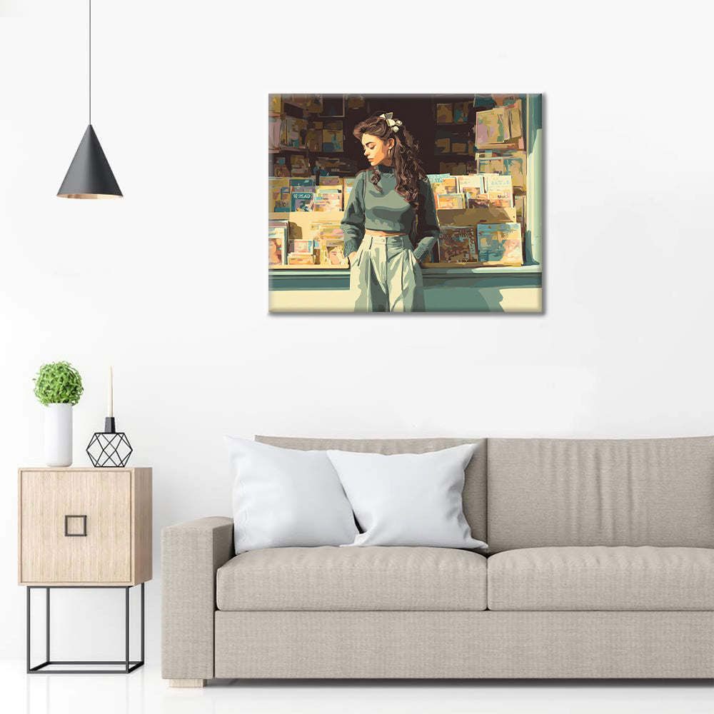 Schaufenster einer Buchhandlung – Malen nach Zahlen