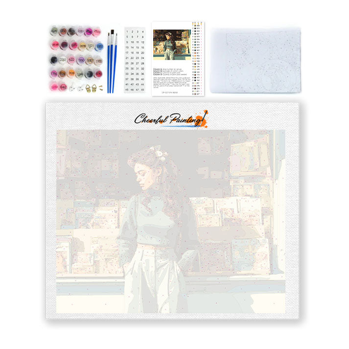 Schaufenster einer Buchhandlung – Malen nach Zahlen