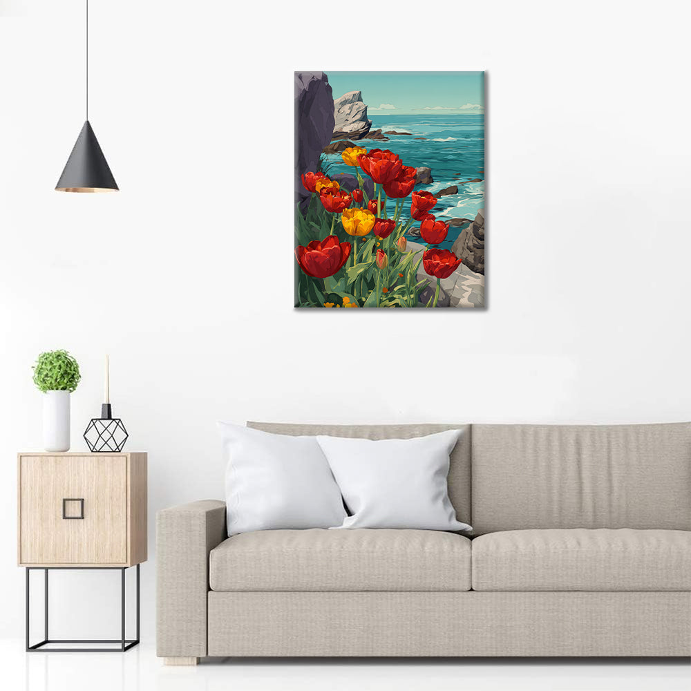 Küstentulpen – Malen nach Zahlen