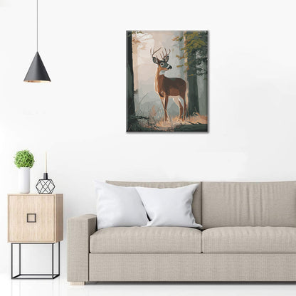 Hirsche im Wald – Malen nach Zahlen