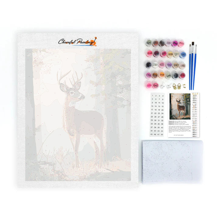 Hirsche im Wald – Malen nach Zahlen