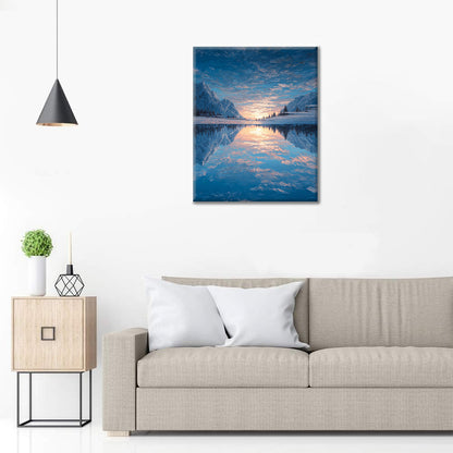 Gefrorene Spiegelung – Malen nach Zahlen