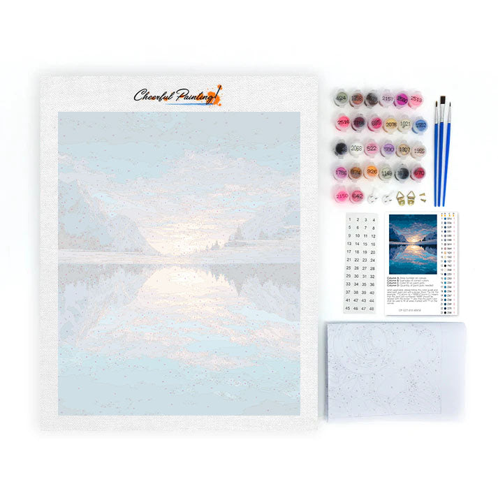 Gefrorene Spiegelung – Malen nach Zahlen