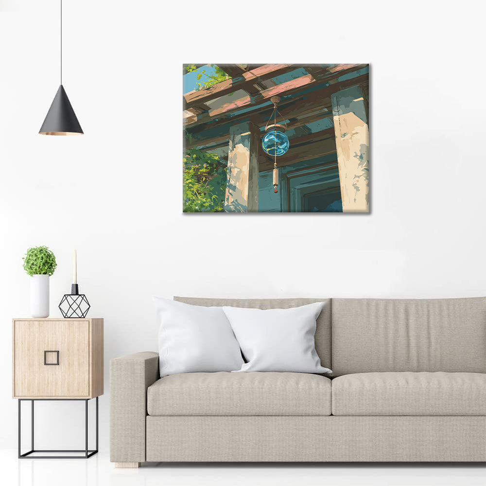 Glas-Windspiel – Malen nach Zahlen