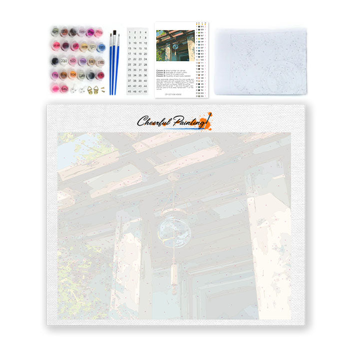 Glas-Windspiel – Malen nach Zahlen