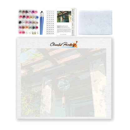 Glas-Windspiel – Malen nach Zahlen