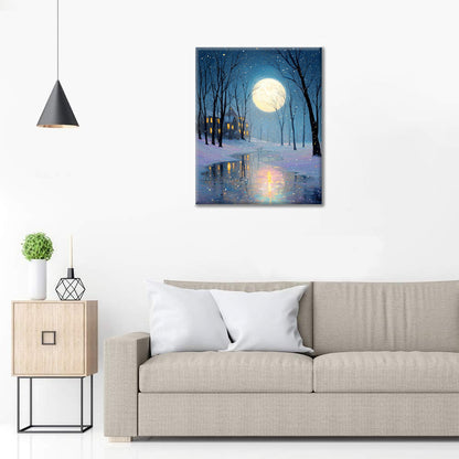 Schnee im Mondlicht – Malen nach Zahlen