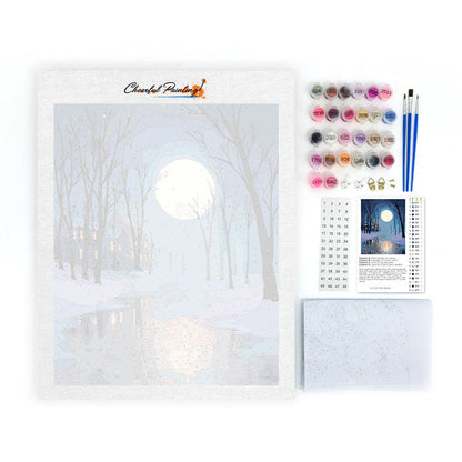 Schnee im Mondlicht – Malen nach Zahlen