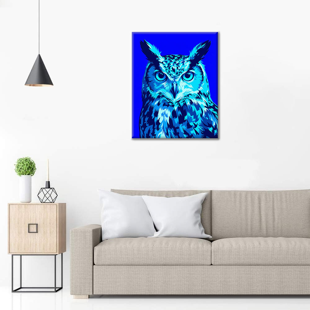 Neon-Eule – Malen nach Zahlen