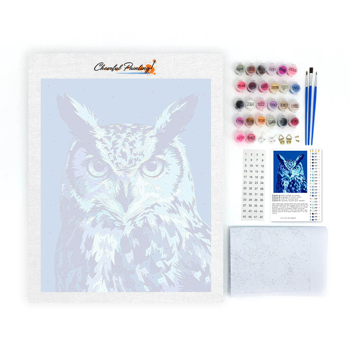 Neon-Eule – Malen nach Zahlen