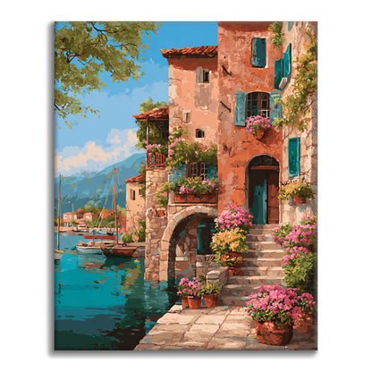 Küstenstadt – Malen nach Zahlen