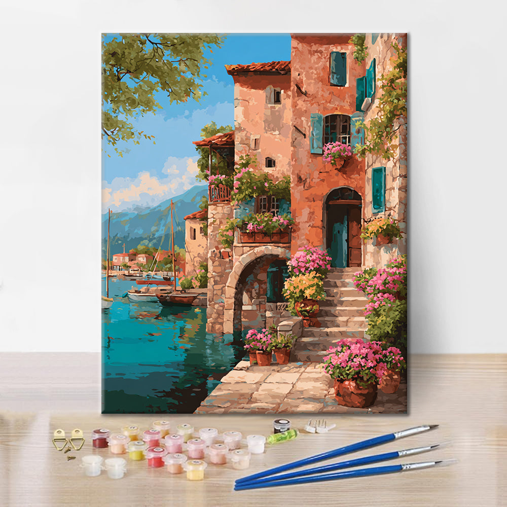 Küstenstadt – Malen nach Zahlen