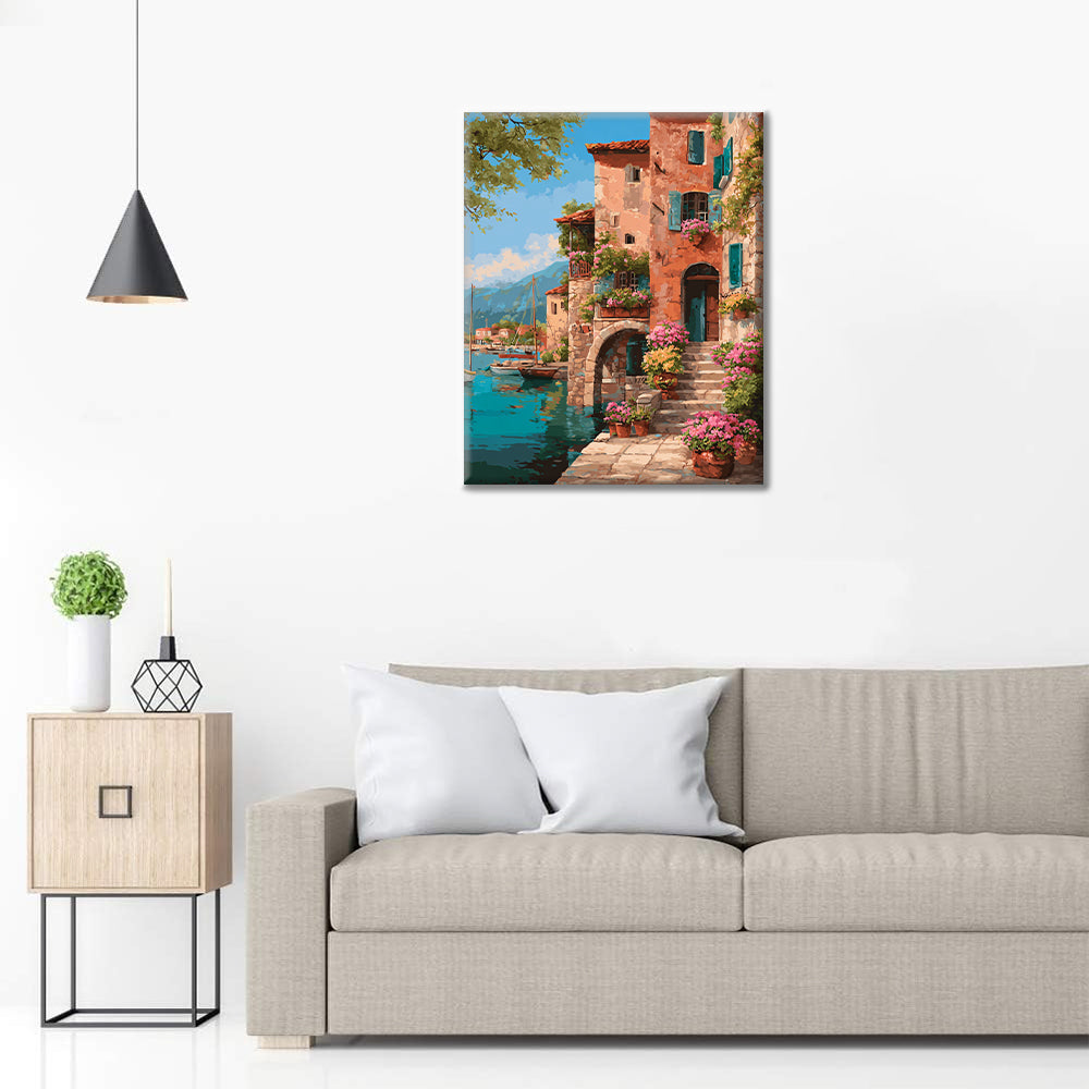 Küstenstadt – Malen nach Zahlen