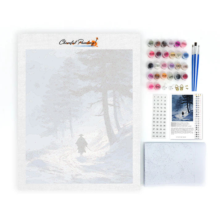 Eingeschneiter Weg – Malen nach Zahlen