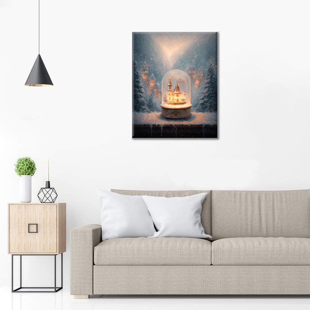 Schneekugel-Licht – Malen nach Zahlen