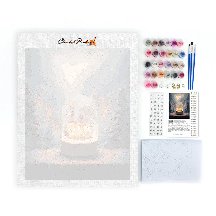 Schneekugel-Licht – Malen nach Zahlen