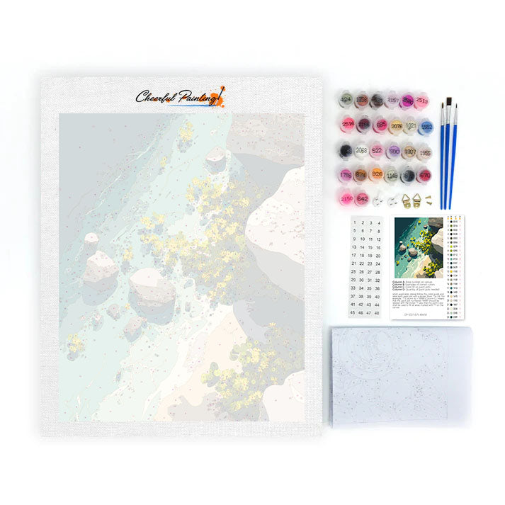 Sonnendurchflutete Gezeiten – Malen nach Zahlen