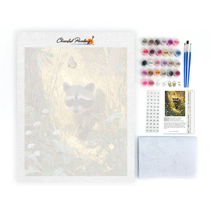 Der Waschbär – Malen nach Zahlen