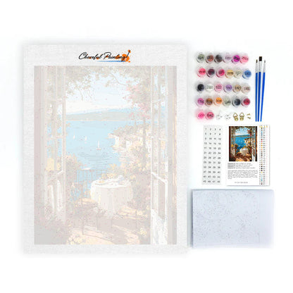 Der Meerblick aus dem Fenster. – Malen nach Zahlen