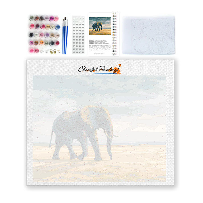 Laufender Elefant – Malen nach Zahlen