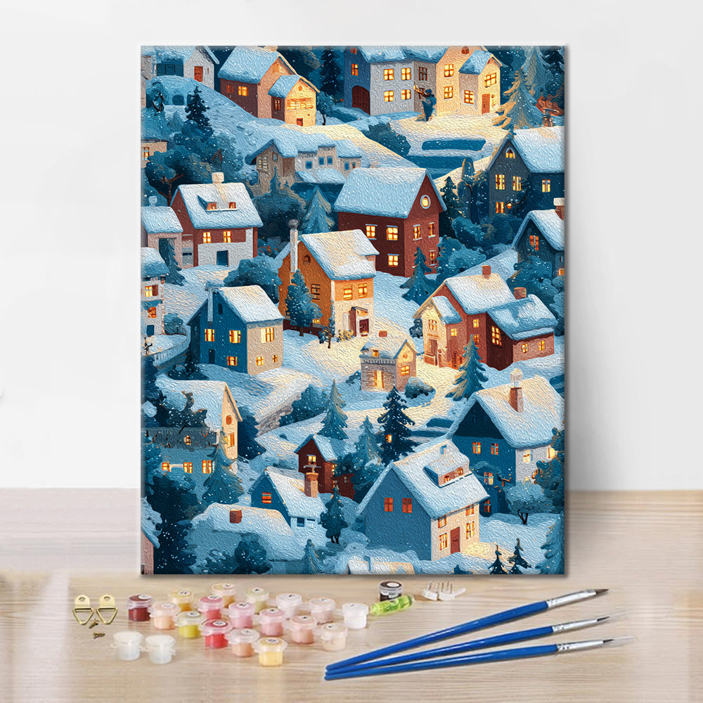 Winterglanz – Malen nach Zahlen